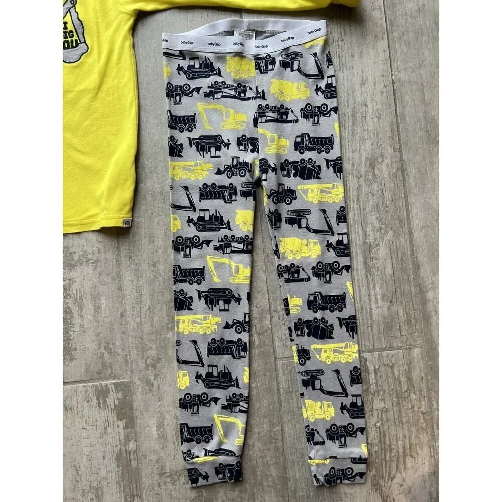 Baby Gap Long Sleeve Pajama I Dig You Heart Tractors Toddler Pjs 2 Piece Set 5T